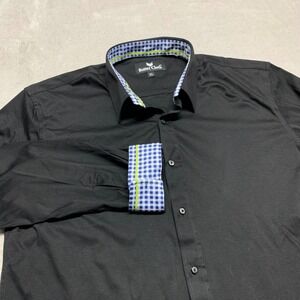 Butter Cloth Shirt Mens XL Black Regular Fit Stretch Flip Cuff Button Up‎ Casual